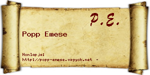 Popp Emese névjegykártya