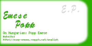 emese popp business card